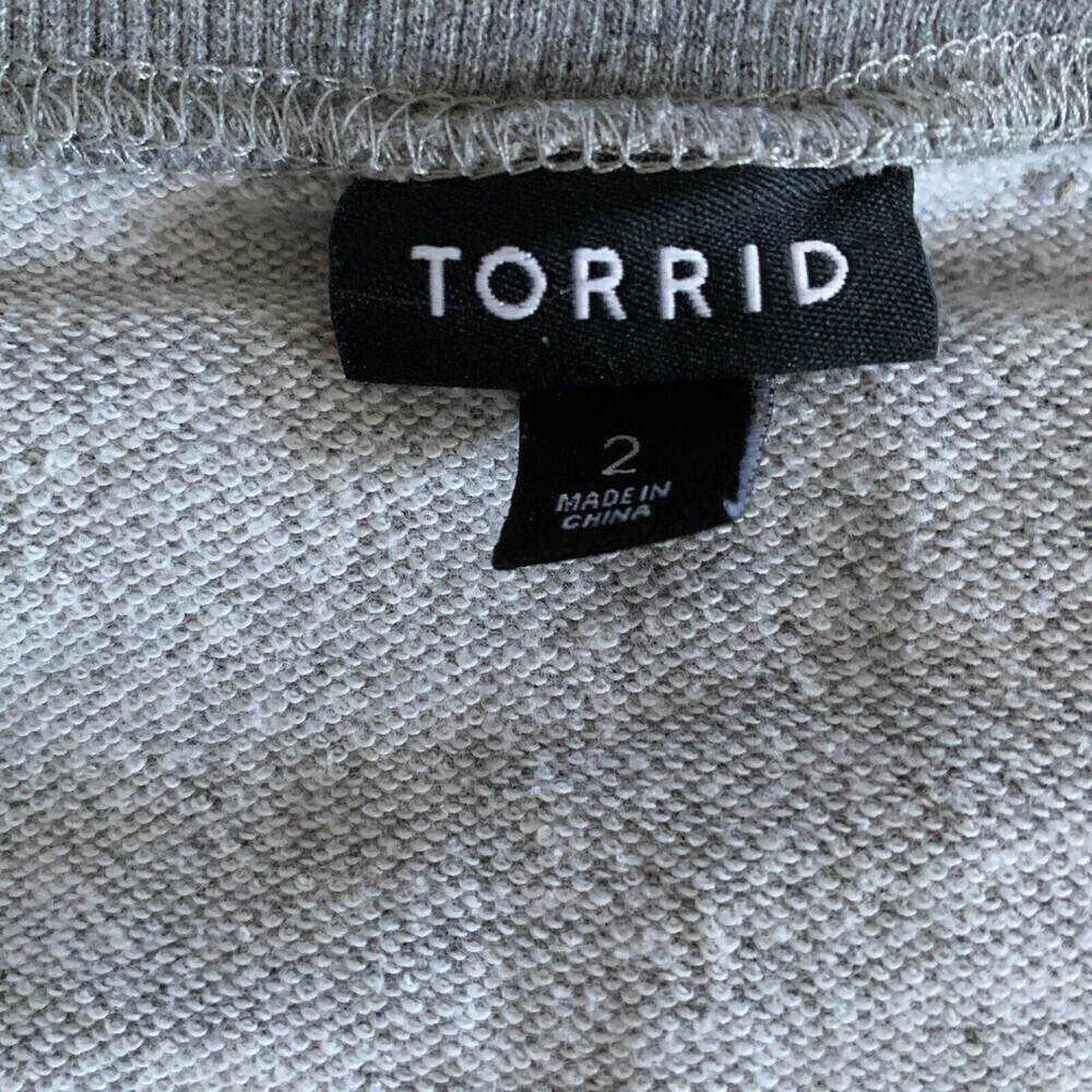 Torrid Womens Plus Size 2X  Snake Heart Grey Terry Split Neck Sweatshirt - Picture 5 of 7